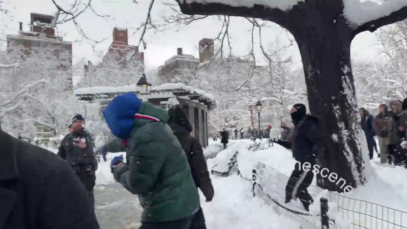 BREAKING VIDEO- NYPD officers attacked with snowballs in NYC