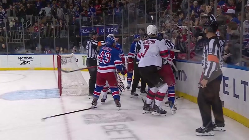 HOCKEY VIDEO: NY RANGERS AND  NJ DEVILS GOALIE FIGHT